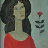15-Кулинич-АВ-Девушка-с-веткой-шиповника-57х42-а-х.м.-1973г.